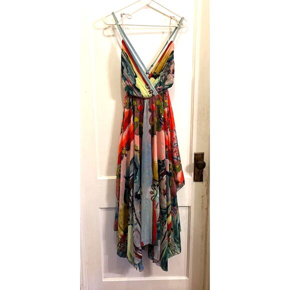 ALICE + OLIVIA Multicolor Orly Hankerchief Summer Maxi Dress   Women's Size 6 - Picture 2 of 9